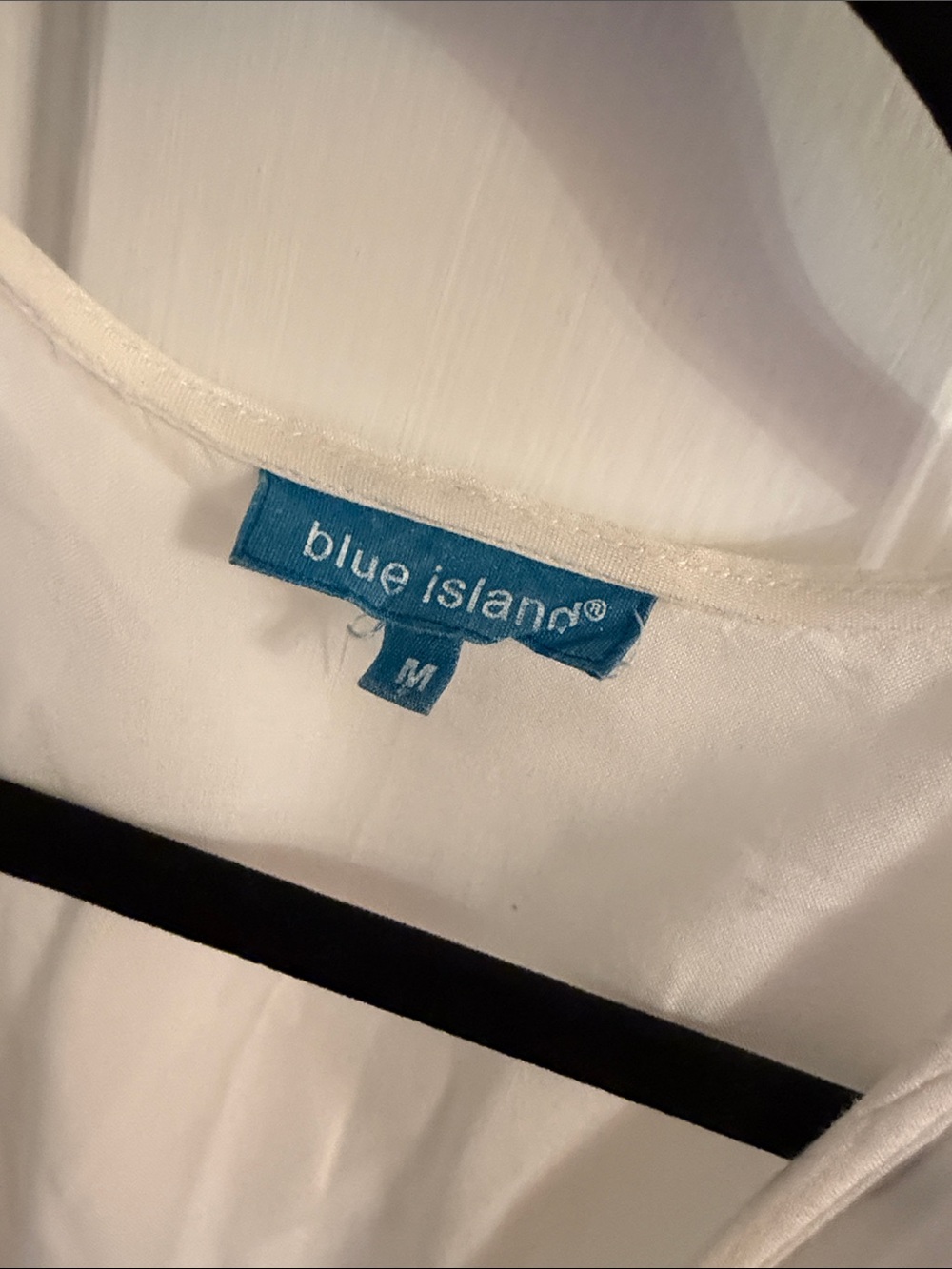 blue island Cream Tiered-Sleeve Swim Coverup - Picture 2 of 4